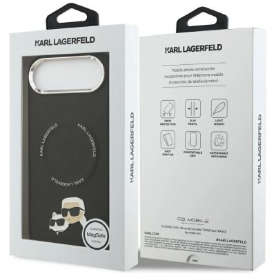 8. Karl Lagerfeld Karl & Choupette Pins MagSafe Case for iPhone Air - Black