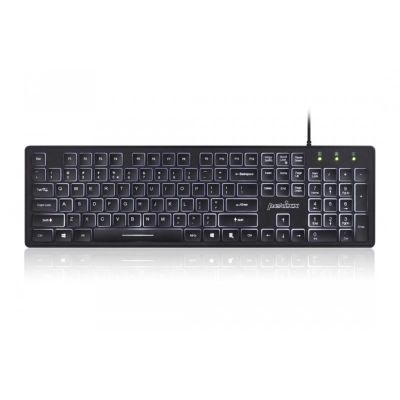 Perixx PERIBOARD-317 Wired Keyboard, Backlit, Black