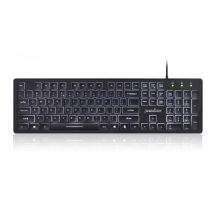 Perixx PERIBOARD-317 Wired Keyboard, Backlit, Black