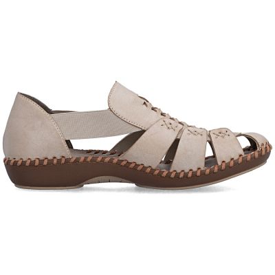 2. Beige women's leather sandals Rieker M1679-60