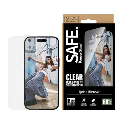 2. PanzerGlass SAFE. by ® Screen Protector iPhone Air | Ultra-Wide Fit w. EasyAligner Clear Apple Screen Protection 1 pc.
