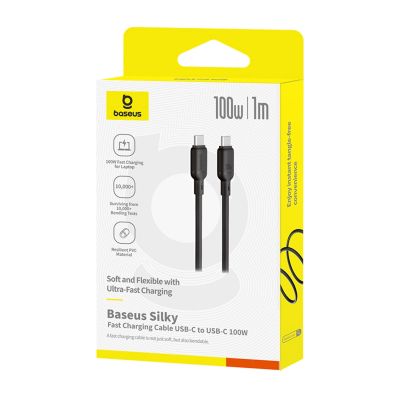 5. Baseus Silky Series 100W USB-C - USB-C 1m Cable - Black