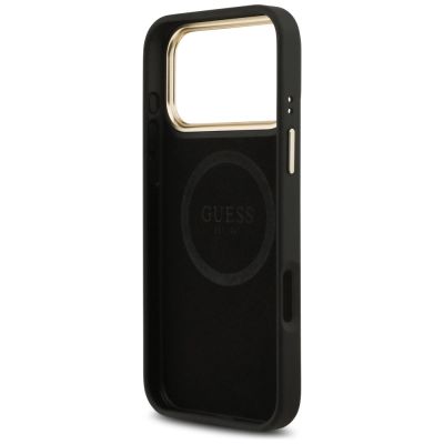 7. Guess 4G Logo Plate MagSafe Case for iPhone 17 Pro Max - Black