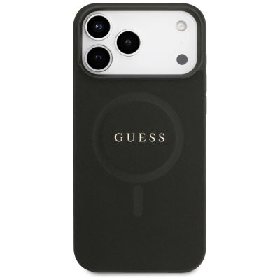 3. Guess Saffiano Classic Logo MagSafe Case for iPhone 17 Pro Max - Black