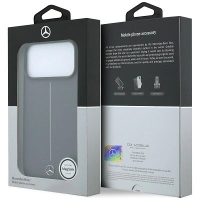 8. Mercedes Leather Semi Wrap with Iconic Line MagSafe Case for iPhone 18 Pro Max / 17 Pro Max - Dark Gray