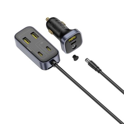 4. Baseus BackseatPal L1 110W Car Charger 3 x USB-A + 3 x USB-C with 1.5m Extension Cable - Black