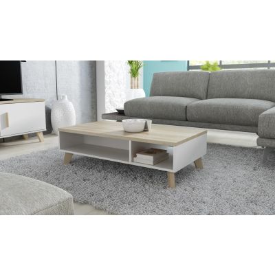 5. LOTTA 110 coffee table, white + sonoma oak
