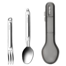 Titanium travel cutlery essentials - spoon + fork - NexTool NE20133