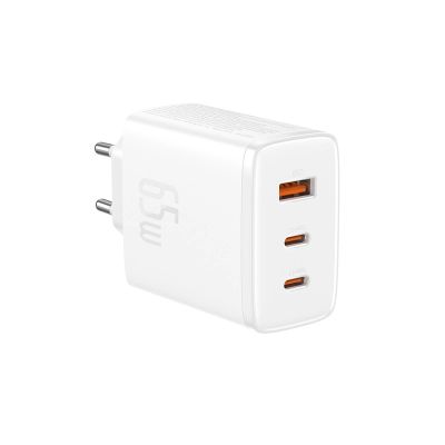 3. Baseus Cube Pro 65W GaN charger 2x USB-C USB-A - white