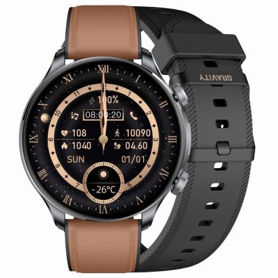 8. Smartwatch Gravity Black 2 Straps GT35-1