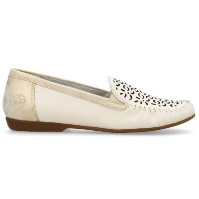 29. Rieker W RKR658 comfortable leather openwork shoes, beige