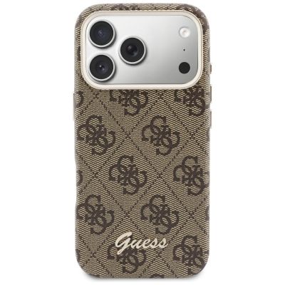 3. Guess 4G Script MagSafe Case for iPhone 17 Pro - Brown