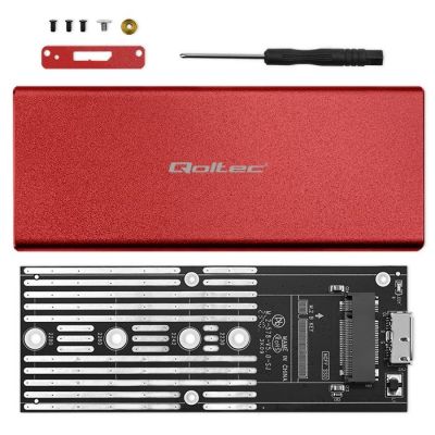 9. QOLTEC M.2 SSD CASE | SATA | NGFF | USB 3.0 | SUPER SPEED 5GB/S | 2TB | RED