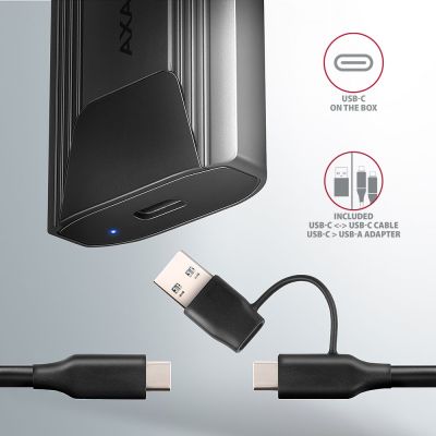 6. Axagon EEM2-GTS2 SSD Hard Drive Case Black M.2