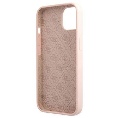 6. Guess GUHMP13MLSLMGLP iPhone 13 6.1" light pink/light pink hardcase Silicone Script Gold Logo Magsafe