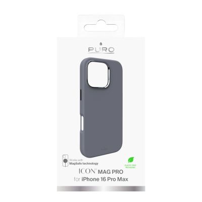 4. Puro Icon Mag Pro MagSafe Silicone Case for iPhone 16 Pro Max - Dark Gray