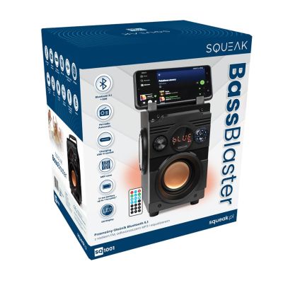 6. SQUEAK BASSBLASTER BLUETOOTH 5.1 SPEAKER, FM RADIO, MP3 PLAYER SQ1001