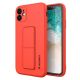 Wozinsky Kickstand Case silicone case with stand iPhone 12 red