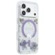 4. Guess Resin Flowers Glitter MagSafe Case for iPhone 18 Pro Max / 17 Pro Max - Purple