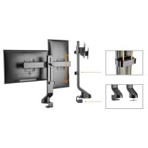 Mount for two monitors / dual monitor mount 17"–27", 14 kg, Maclean MC-854, VESA 75x75 100x100, compatible with MC-848 and MC-849