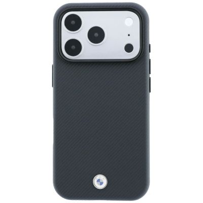 3. BMW Kevlar Metal Logo MagSafe Case for iPhone 18 Pro / 17 Pro – graphite
