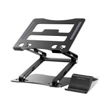 Wozinsky WRS-CPY75DSB Aluminum Laptop and Tablet Stand + Free Smartphone Stand - Black