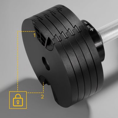 17. REBEL ACTIVE ADJUSTABLE CAST IRON DUMBBELL AUTOMATIC 36KG, 2KG STROKE RBA-2332-36