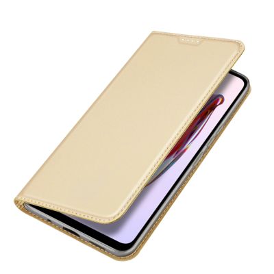 4. Dux Ducis Skin Pro Case For Xiaomi Redmi 11A / Poco C55 / Redmi 12C Cover Flip Card Wallet Stand Gold
