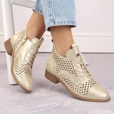 9. Openwork ankle boots Potocki W WOL205 gold