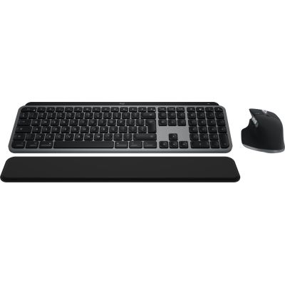 7. Logitech Master MX Keys S Combo for Mac Keyboard Mouse Included Home/Office RF Wireless + Bluetooth QWERTY American International Aluminum, Black