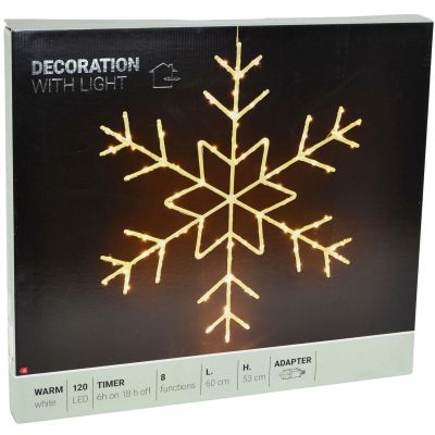 6. DECORATIVE HANGING SNOWFLAKE 120 LED WARM WHITE