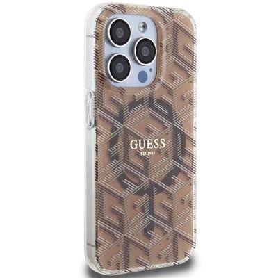 4. Guess IML GCube MagSafe case for iPhone 15 Pro - brown