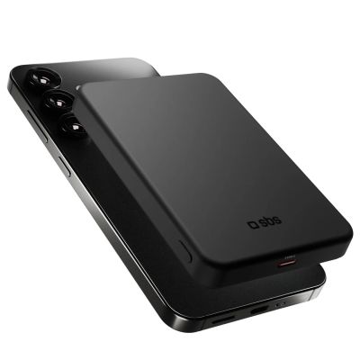 SBS Mag Power Qi2 5000 mAh Powerbank Compatible with MagSafe - Black