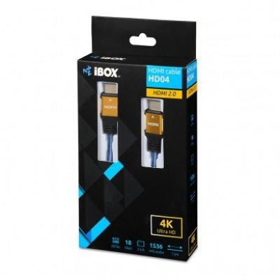 4. IBOX HD04 ULTRAHD 4K 1.5M V2.0 ITVFHD04 cable (HDMI M - HDMI M; 1.5m; blue)
