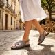 7. Women's flat sandals with pewter decoration S.Barski 61-6035