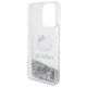 6. Hello Kitty Liquid Glitter Charms Kitty Head case for iPhone 15 Pro Max - silver
