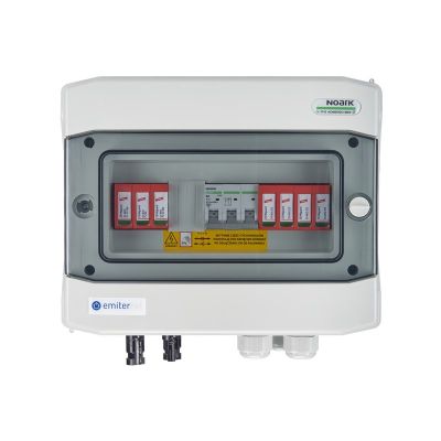 DCAC hermetic IP65 EMITER connection box with Dehn 1000V DC surge arrester type 2, 1 x PV string, 1 x MPPT // Dehn AC limiter type 2, 25A 3-Ph