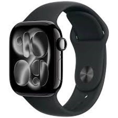 Apple Watch Series 11 GPS + Cellular 46mm Jet Black Aluminum Case with Black Sport Band - S/M