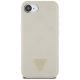3. Guess Grained Hot Stamp Peony Triangle Logo MagSafe case for iPhone 16e - beige