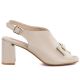 Women's beige Jezzi RMR25112-3 block heel sandals with bow