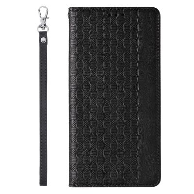5. Magnet Strap Case for iPhone 12 Pro Pouch Wallet + Mini Lanyard Pendant Black