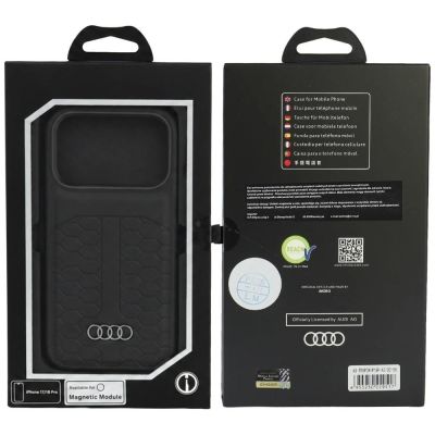 5. Audi Leather Case MagSafe for iPhone 18 Pro / 17 Pro - Black