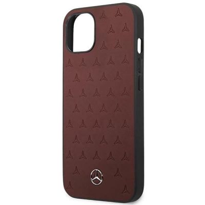 6. Mercedes Leather Stars Pattern Case for iPhone 13 mini - Red