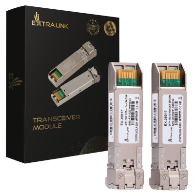 9. Extralink SFP+ 10G 2-pack | SFP+ module | 10Gbps, LC/UPC, 1310nm, 2km, single mode, DOM (EX.35917) network relay module