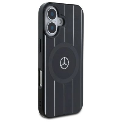 4. Mercedes MB Double Layer Crossed Lines MagSafe case for iPhone 16 - black
