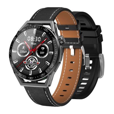 2. Rubicon RNCE88-1 Black Smartwatch - Black Silicone Strap + Black Leather Strap