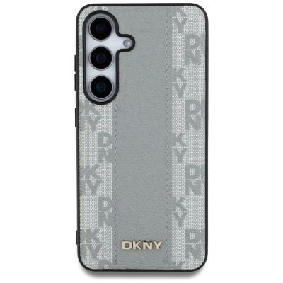 3. DKNY Leather Checkered Pattern MagSafe case for Samsung Galaxy S25 taupe