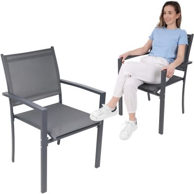 GARDEN CHAIR 57X57X88CM TEXTLINE SET OF 2