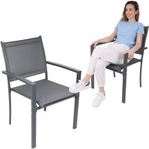 GARDEN CHAIR 57X57X88CM TEXTLINE SET OF 2