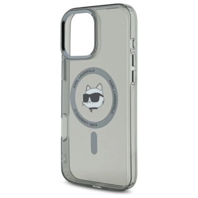 6. Karl Lagerfeld IML Metal Choupette Head MagSafe iPhone 16 Pro Case - Black